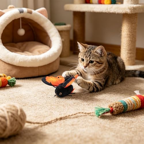 Jouet interactif teaser chat d'intérieur pour animer les après-midis solos - 4