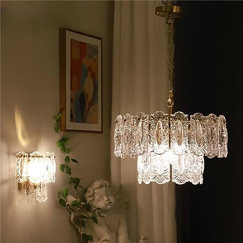 Lámpara de araña Retro Francesa de cristal para sala de estar y comedor elegante 7