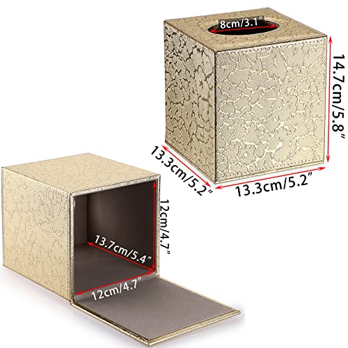 BTSKY Papierhalter aus PU-Leder, für Haushalt, Büro, Würfel, Serviettenhalter (Gold)
