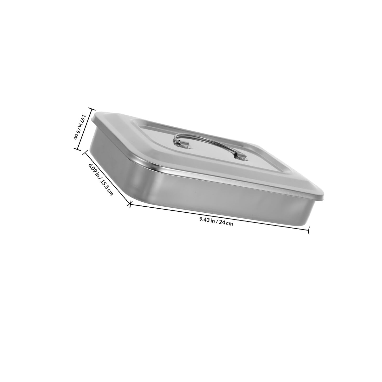 Plateau D'autoclave en Acier Inoxydable Carré avec Couvercle, Résistant à l'usure, Texture Agréable et Manucure Professionnelle