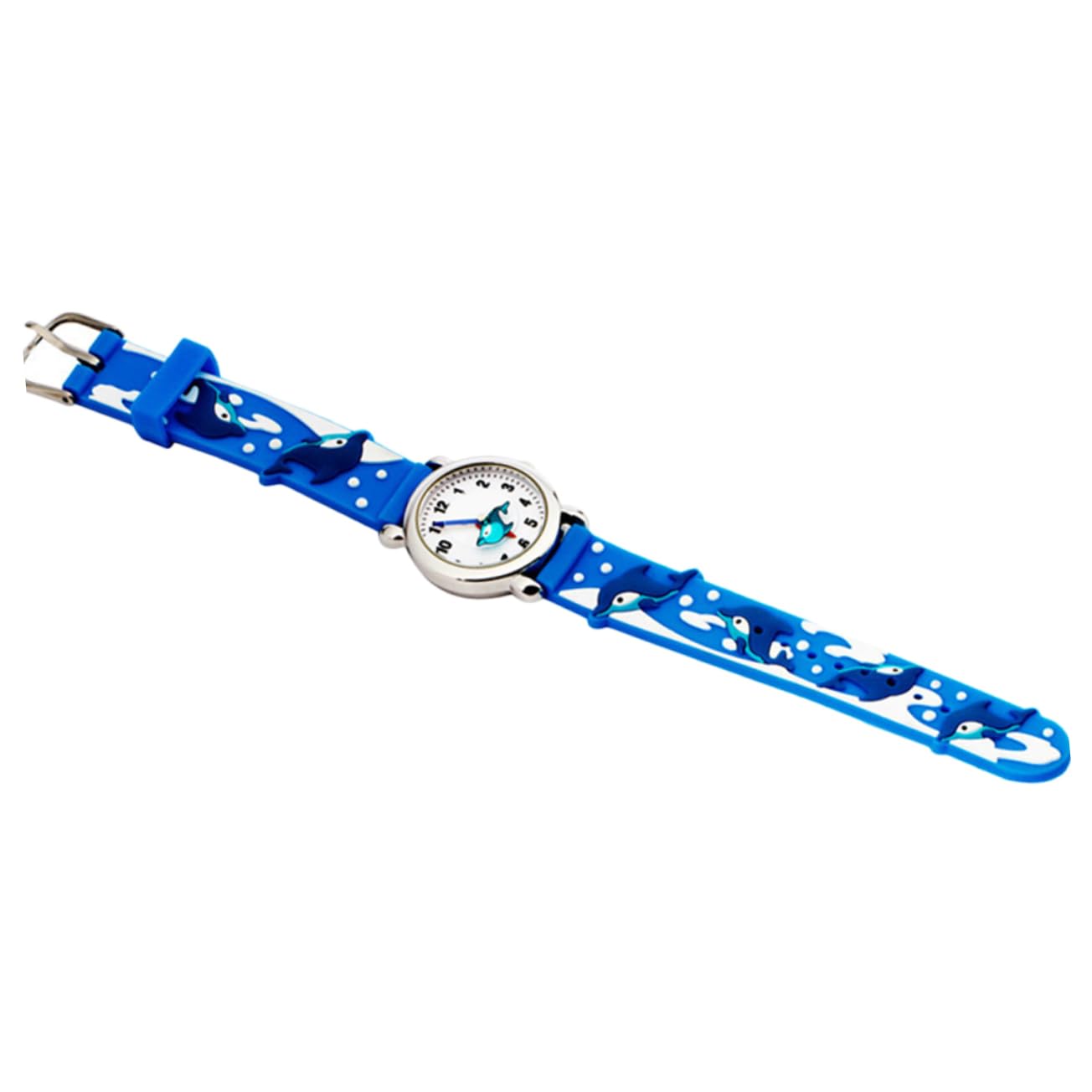 FRCOLOR Lovely Dolphin Pattern Watch Cartoon Student Watch for Boys and Comfortable Strap Learning