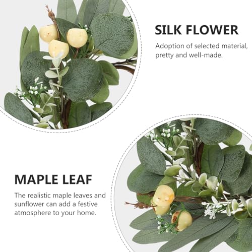 HOLIDYOYO Anéis De Vela Grinaldas De Folhas De Eucalipto Artificiais Anéis De Vela Coroa De Vegetaçã