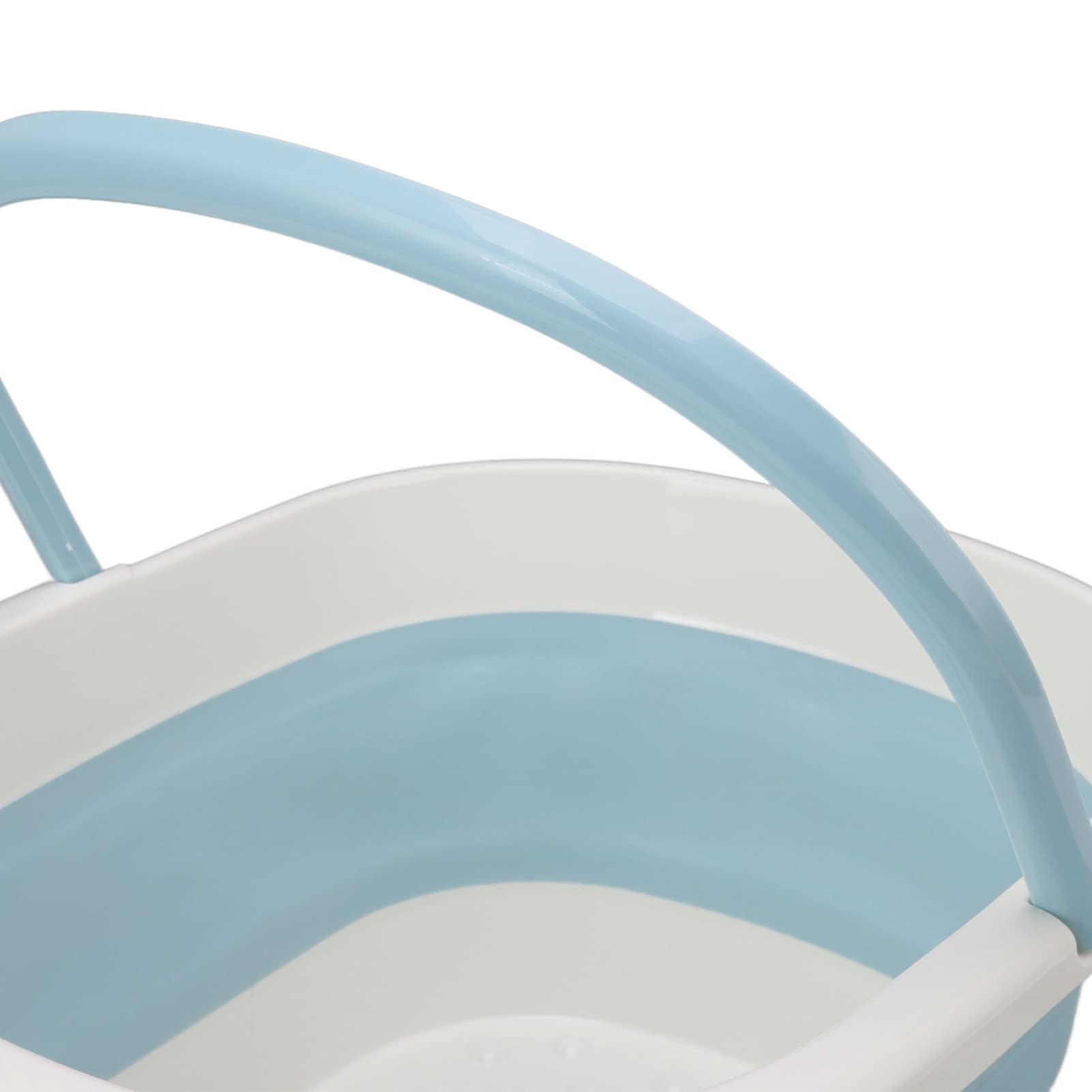 SIXRUN Bañera para Remojo de Pies Bañera Plegable para Pies Cubo de Baño para de Plástico con Pared Alta Fácil Almacenamiento Lavabo Multiusos para Pedicura en el Hogar Niños y Familia (BLUE)