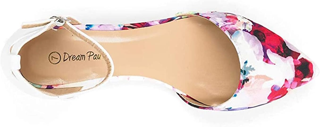 DREAM PAIRS Flapointed Women's Casual D'Orsay Pointed Plain Ballet Comfort Soft Slip On Flats Shoes 6.5 Floral/White