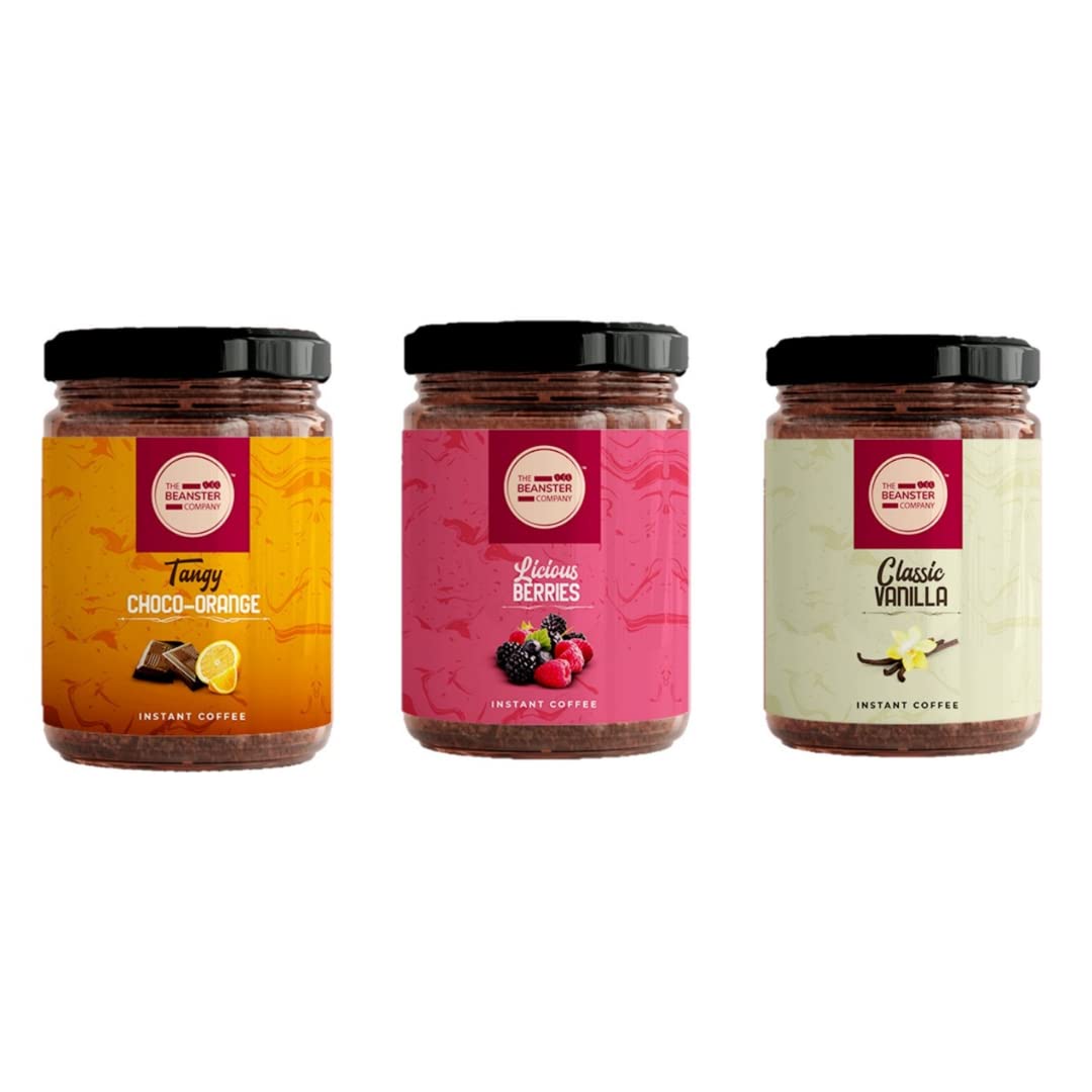 The Beanster Company Coffee Flavoured (Pack of 3) (Vanilla-Choco-Orange-Berries)