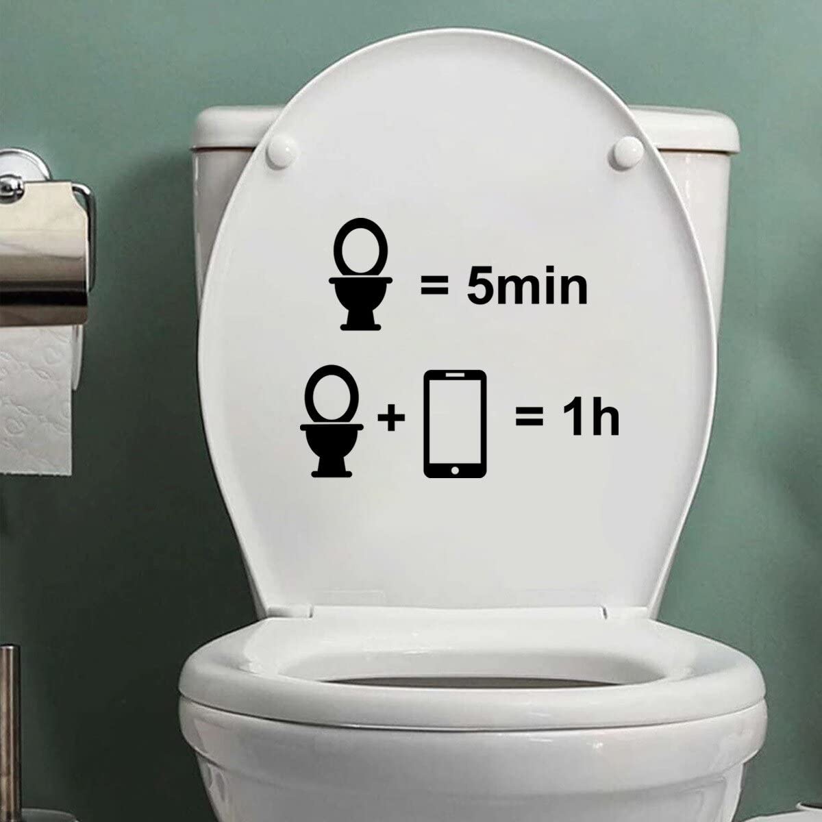 Haowul As Shown Funny Toilet Seat Sticker Cartoon Decorative Personality Toilet Cover Stickers Kindergarten Decorative Wall Stickers