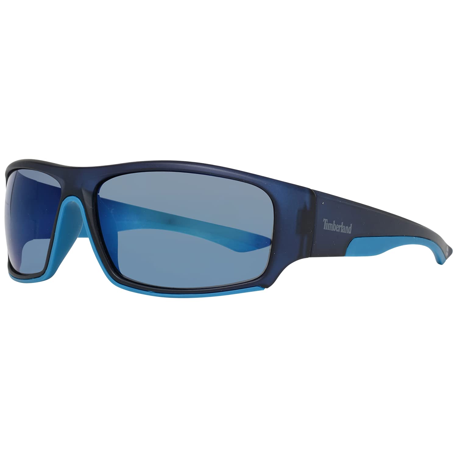 TimberlandRectangle Mens Plastic Wrap Matte Black Blue Sunglass TB7178 91X