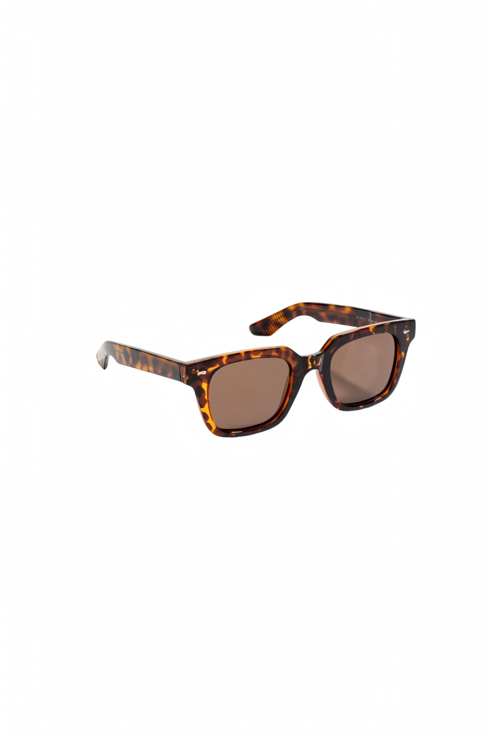 knox polarized rectangular sunglasses for men & women | havana brown tr+acetate frame | uv400 protection | lightweight premium eyewear | 49-23-148 mm