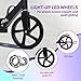 Kick Scooter for Kids Ages 3+, 4.6 lbs Ultra-Lightweight Scooter with 5” LED RGB Lighted Wheels, One-Click Detachable Design, Height-Adjustable Handlebars, Anti-Slip Deck for Boys & Girls, Black