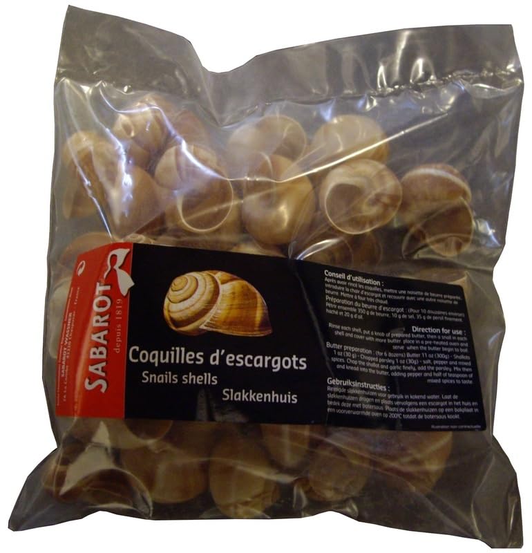 Conchas Escargot premium, paquete de 36  Limpias y listas para usar, perfectas para platos de caracol gourmet, cocina francesa clásica, suministros