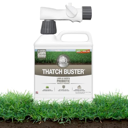 Turf Titan Thatch Buster Lawn Aerator & Grass Dethatcher (32 oz) – All-Natural Hose End Liquid Soil Loosener & Conditioner for Green Grass – Healthy Soil in 45 Days – Covers Up to 8,000 Sq Ft