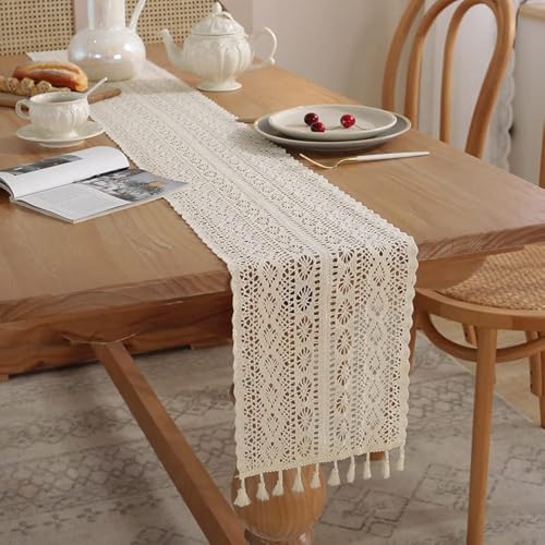 Design unico: squisito tessuto di cotone a righe con nappe che dona una sensazione minimalista, crea una sensazione di relax nella stanza e dona un nuovo look al tuo tavolo da pranzo.
