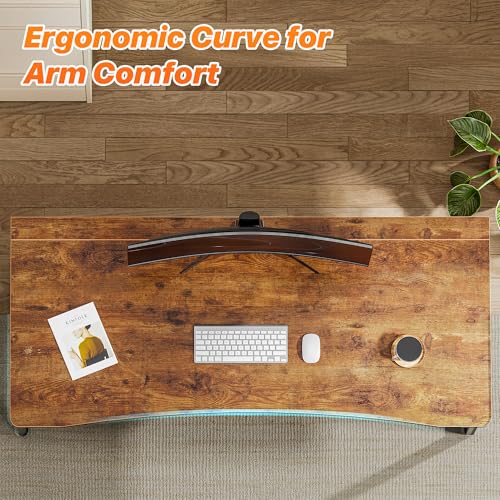 Image of Huuger Folding Desk for Small Spaces, 47.2 Inch Foldable Computer Table | Easy Assembly, Small Writing Work Office Computer Desk, for Home Office, Study, Bedroom, Dorm, Space Saving, Rustic Brown