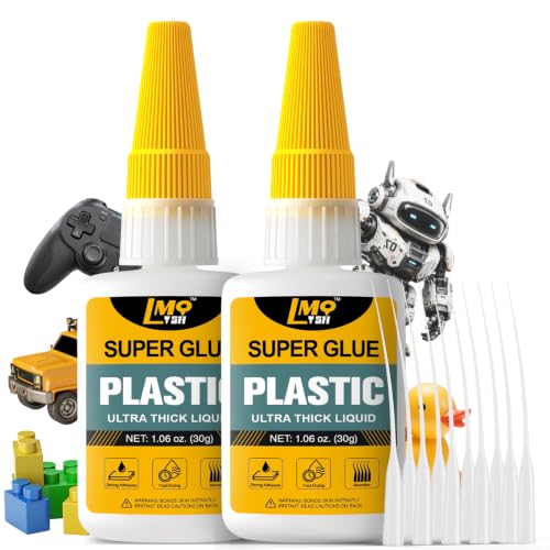 Plastic Super Glue Liquid, Clear Instant Cyanoacrylate Adhesive for Model