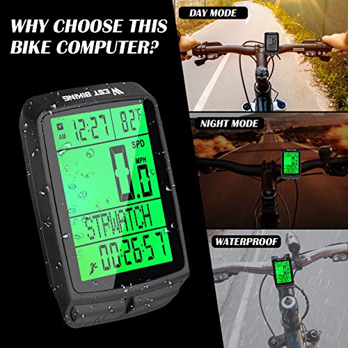 image for ICOCOPRO Bike Computer Bicycle Odometer Speedometer Wireless Waterproo