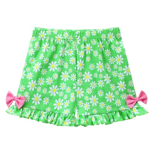 Image of HILEELANG Toddler Girl Summer Short Outfit Sets Cotton Short Sleeve Tops Tees Shorts Clothing Sets