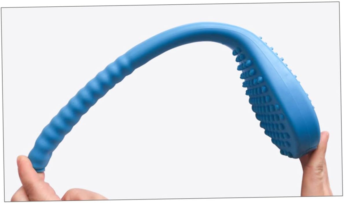 Silicone Hollow Massage Hammer Double-Sided Patting Tool for Deep Tissue Muscle Relief and Large Blue Handheld Back Neck Shoulder Massager Stick for Home and Office Use