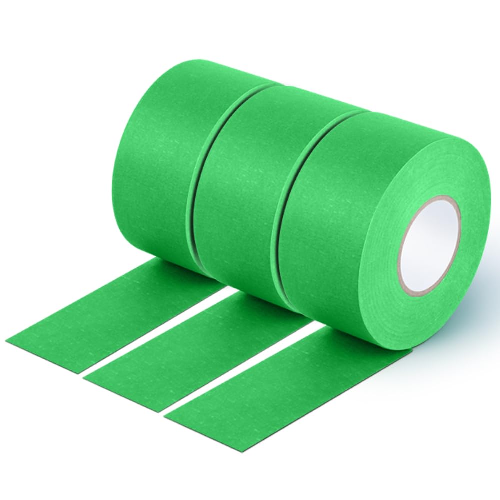 NETEHA 3 Rolls Painters Tape Masking Tape 1.57 Inch x 55 Yard, Heat Resistant No Residue Automotive Adhesive Tape for Automotive Paint and DIY Paint