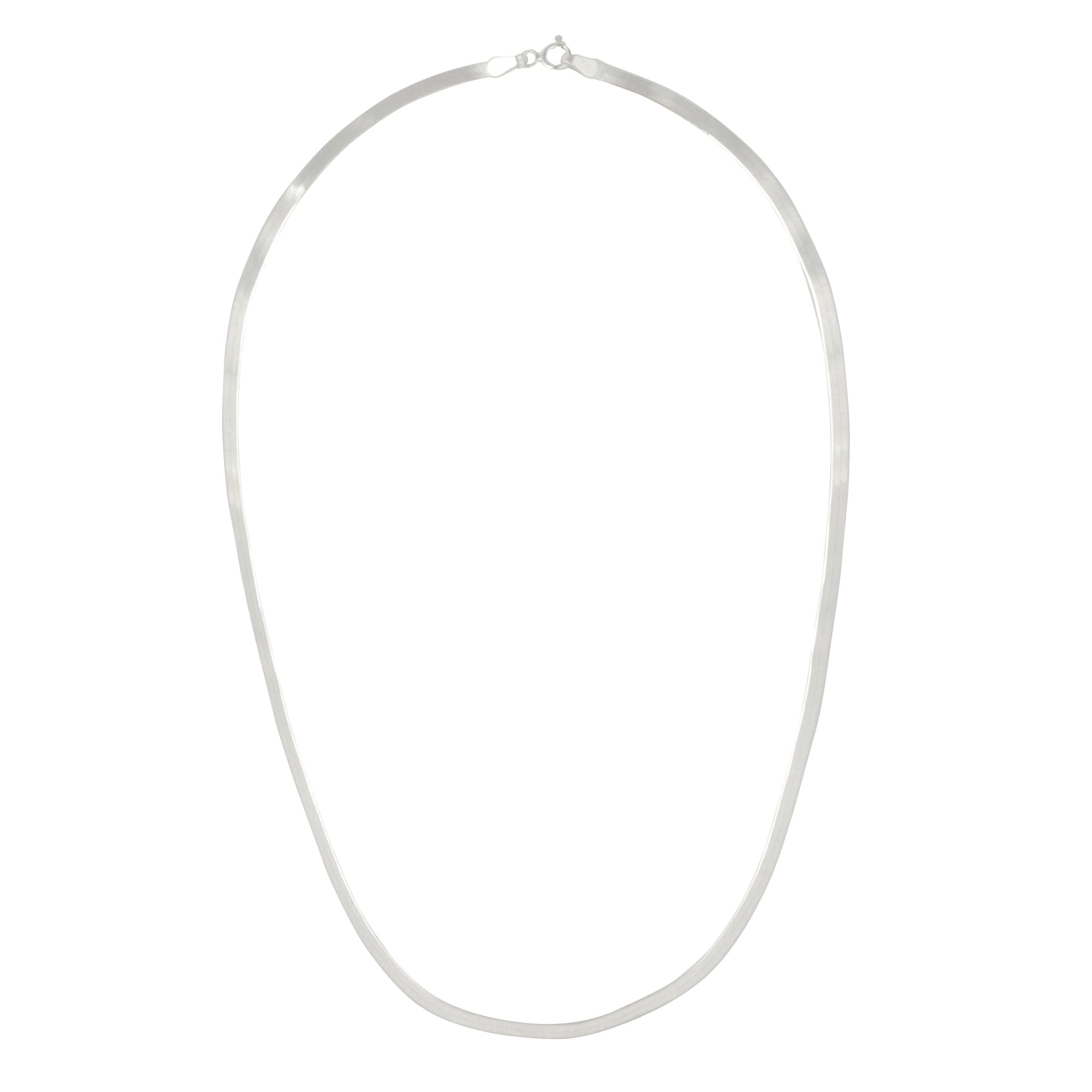 Silverly Collana a Spina di Pesce in Argento 925 per Donna, 45cm | Catena a Serpente Piatta Semplice in Argento Sterling da 2,5mm per Stratificazione | Catene Minimaliste