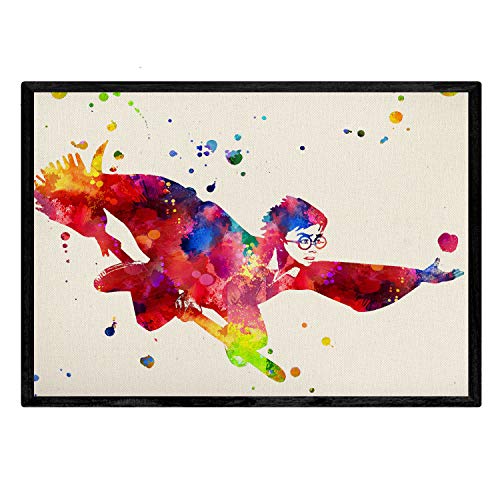 Fatto in Spagna Nacnic Corning Art Framing Harry Potter. Poster Stile Acquerello. Lamina con Immagini del Film Harry Potter, Dimensione A4.
