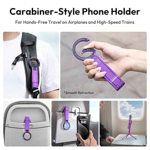 Image of ULANZI MA30 Magnetic Phone Tripod Stand for iPhone-Aluminium Maglock Smartphone Mini Tripod Pocket Cell Phone Stand Strong Magnet Quick Mount Compatible with iPhone 17 16 15 14 13 12 Series, Purple