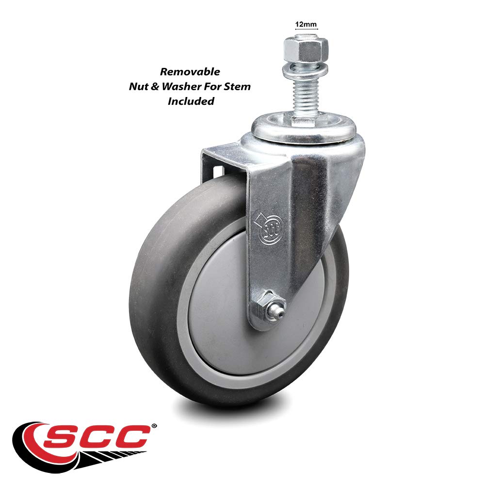 Thermoplastic Rubber Swivel Threaded Stem Caster - 5