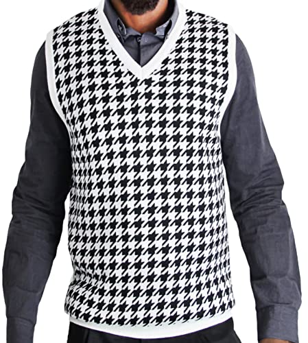Blue Ocean Houndstooth Jacquard Sweater Vest