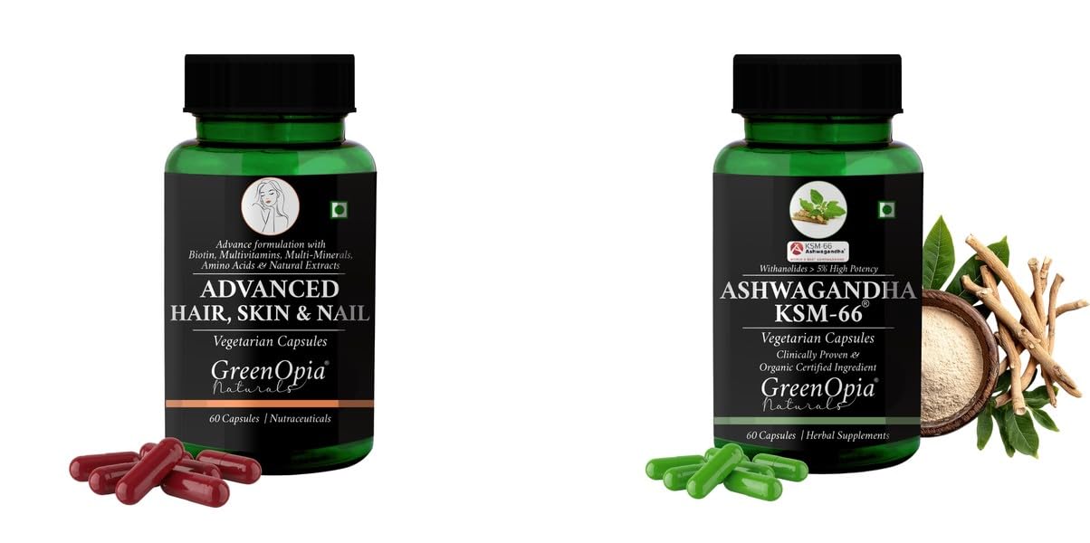 Advanced HSN (Hair, Skin Nails) Ashwagandha KSM66 Wellness Daily Vitality 60 CAPSULES-image-26
