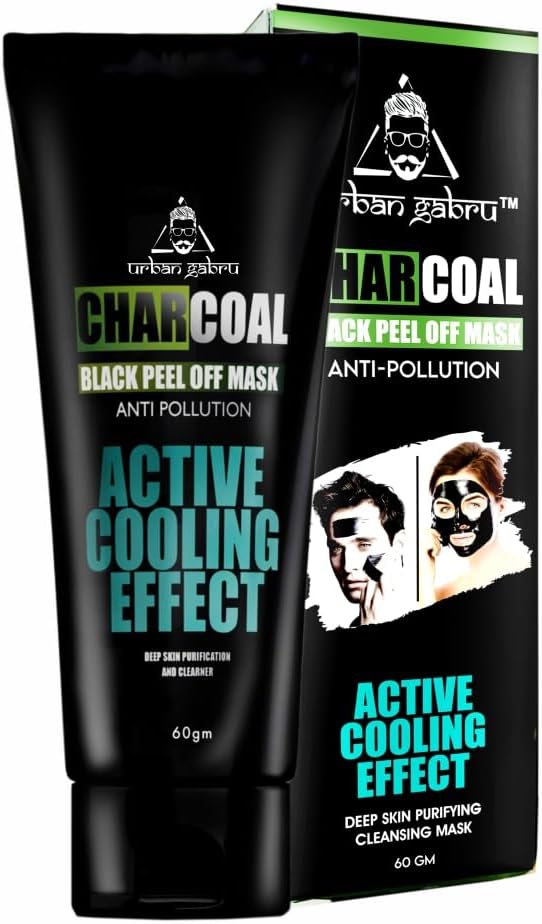 Charcoal Peel Off Mask for Men & Women | Removes Blackheads and Whiteheads | Active Cooling Effect | Deep Skin Purifying Cleansing (60 gm)