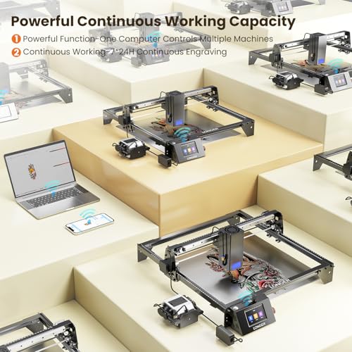 Image of Longer New Upgrade RAY5 Laser Engraver Cutter,Working Area 15.16 inchx15.16 inch | 40W Output,20mm Wood&30mm Acrylic Cutting,24,000mm /min Fast Engraving,0.08x0.1mm Laser Spot,DIY Tool for 300+ Materials