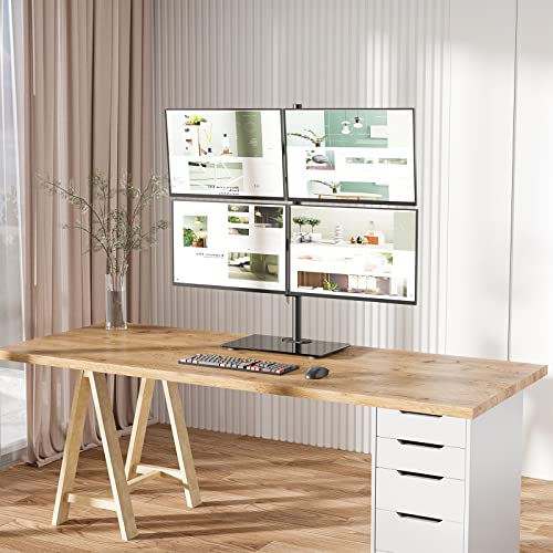 Soporte para monitor cuádruple de pie para organizar cuatro pantallas de 27 7