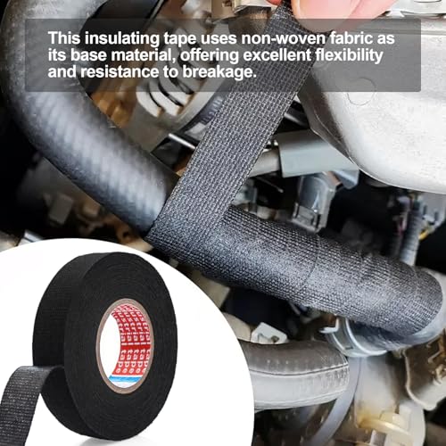 Miniatura 6 de Libaidz Cinta Tela Adhesiva 19 Mm X 15 M, Aislante Térmica, Para Cables Coche Moto, Negra - 1 Pieza