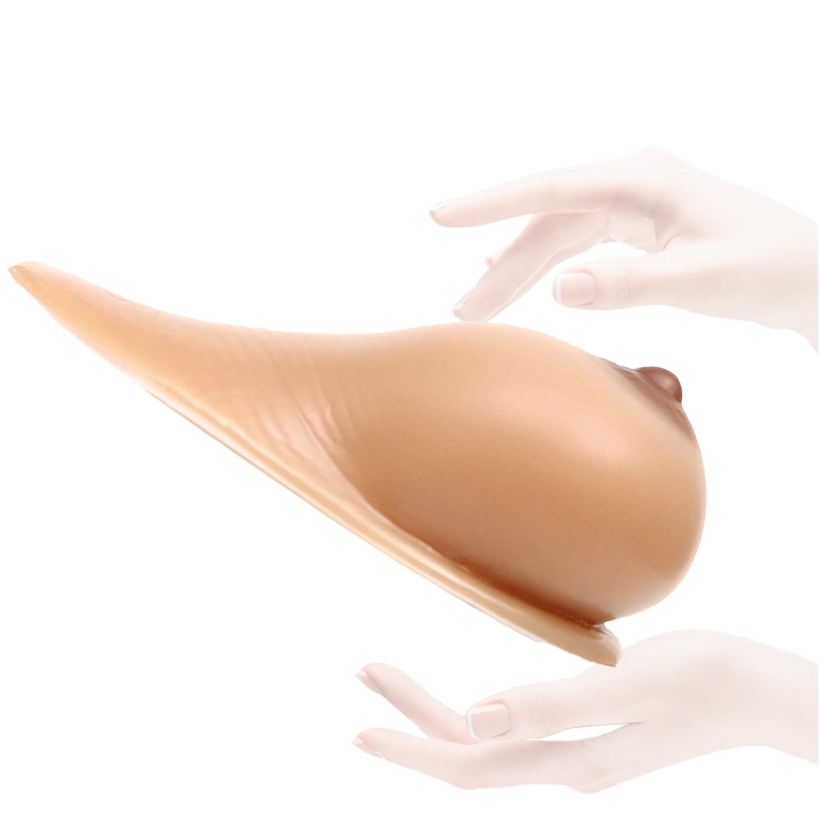 OSEMISS Self-Adhesive Silicone Breast Forms 1 Pair Fake Boobs False Breast B-EE Cup for Crossdressers, Mastectomy Prosthesis, Transgender, Cosplay,Suntan,B|Cup (600g/Pair)