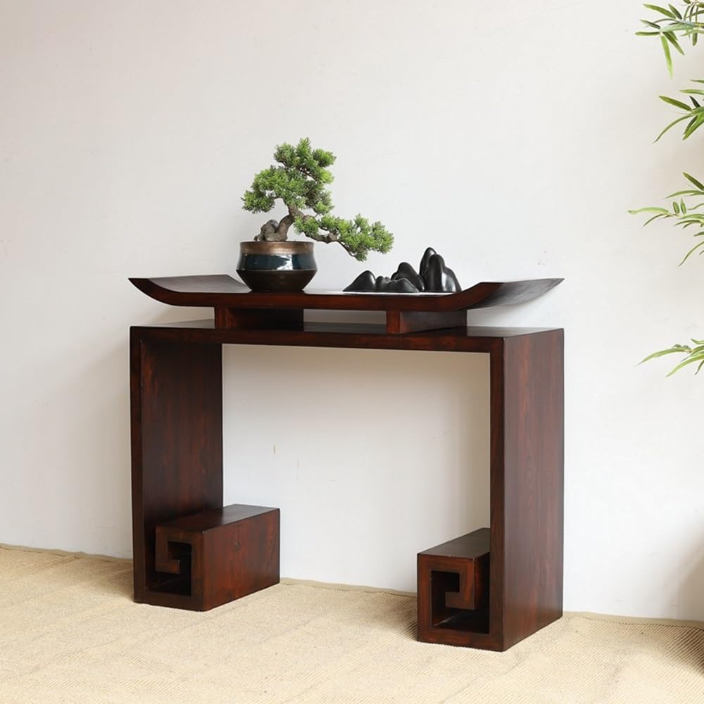 Tavola d'altare cinese Nuova consolle in legno di olmo in stile cinese | Accento Zen for ingresso/corridoio