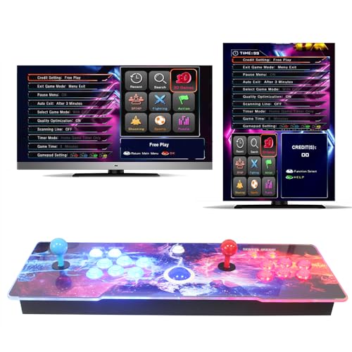 3516 DX Vertical Horizontal Conmutable, Cócteles de 3 caras, Caja 3D Clásica Retro Arcade Consola de juegos, Botón LED de precisión de 8 vías Joysitck USB Trackball, 1280X720, 4P Games