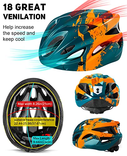 RaMokey Bike Helmet for Men and Women Lightweight Cycle Helmet with LED Light Magnetic Goggle Sun Visor - Image 3