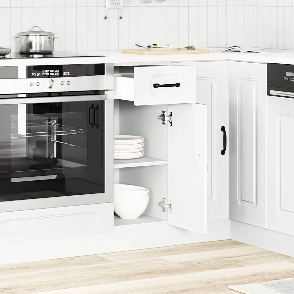 Armoire de cuisine Kalmar blanc bois d ingénierie
