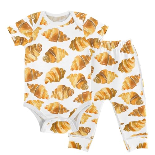 Image of vvfelixl Baby Clothes Set - Cute Cartoon Pattern Bodysuits & Pants Set - Unisex 0-24 Months