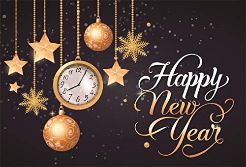 Leyiyi 3 x 2,4 m 2021 Feliz Año Nuevo Reloj de fondo de Nochevieja Fiesta Bokeh Halo Banner Copo de nieve Glitter Estrellas de lujo Fondo de fotos Feliz Navidad Retrato de vinilo Prop