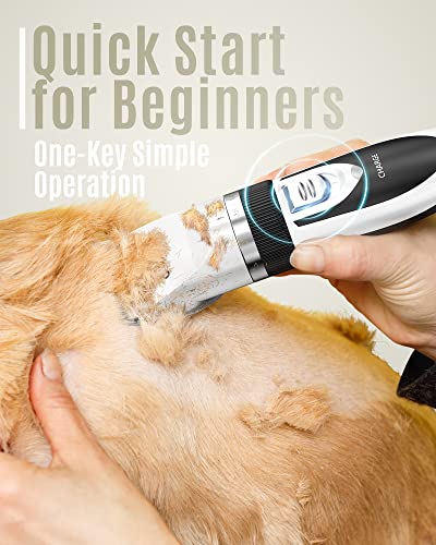 Image of oneisall Dog Clippers Low Noise Grooming Kit for Dogs Cats Pets | Cordless & Long Battery Life, Simple for Beginners, 6 Guide Combs, Removable & Rinsable Blade