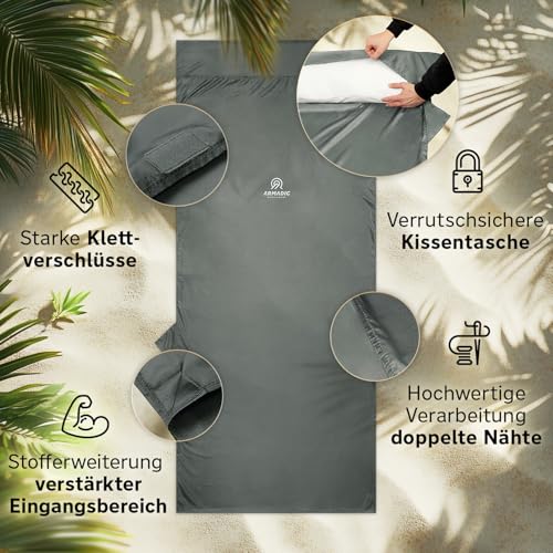 Armadic Hüttenschlafsack – Ultraleichtes Mikrofaser-Inlett für Reisen & Hütten – Bild 4