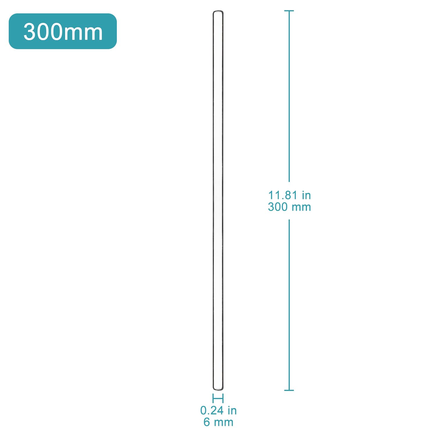 stoneylab Varillas de Agitación de Vidrio, 300 mm de Largo Varillas de Vidrio de Borosilicato Agitadores Sticks con Extremos Redondeados Barra de Vidrio Macizo para Lab Cocina Ciencias, Paquete de 8