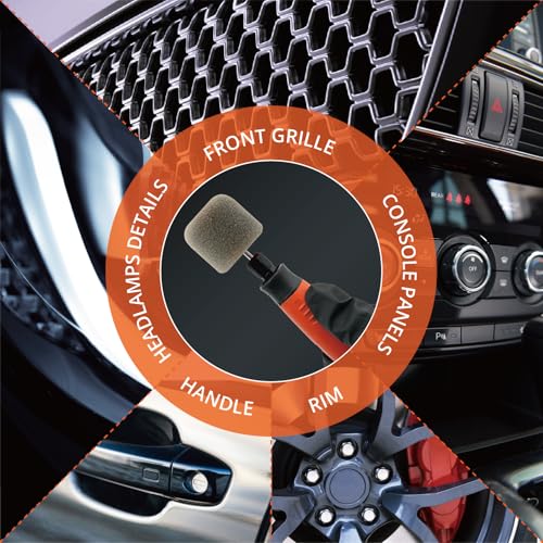 Image of SPTA Gray Light Cut & Finish Pad with 1 /8 inch Shank, 5Pcs Gray Flexible Shaft Cylinder Polishing Pad Set,Mini Car Detailing Pads for Small Area for Flexible Shaft & Drill Attachment -PT194-5