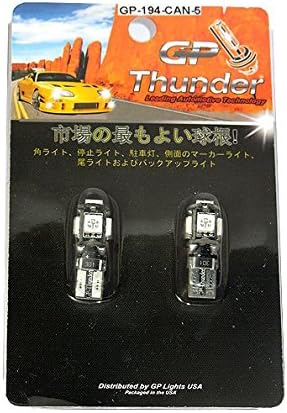 GP Thunder Super Bright 194 168 2825 W5W LED Bulb For Car Replacement Lights License Plate Tag Dome Courtesy Trunk Bulb Door Reading Interior Lamp Lights (194-CANBUS, Blue)