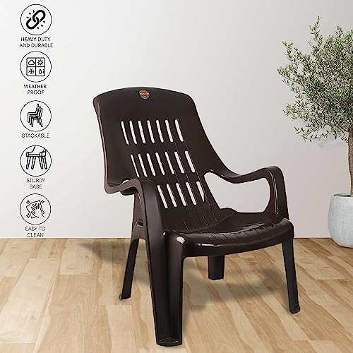 Image of Cello Comfort Sit Set of 4 Chairs (Ice Brown) | Strong and Durable | Easy to Clean | Chair for Living Room, Bed Room, Kitchen, Office Room, Outdoor | 3 Years Warranty