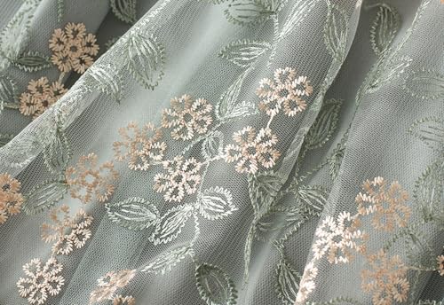 Bohemian Floral Embroidered Elastic Waist Layered Tulle Midi Skirts for Women Spring A-Line Skirt2