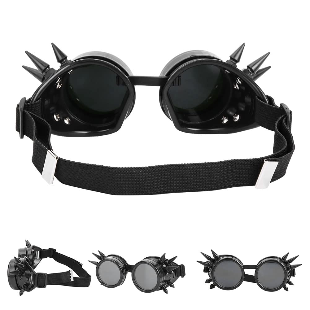 Metal Spike Steampunk Gothic Gas Mask with Sunglasses for Rock Cosplay Costume e