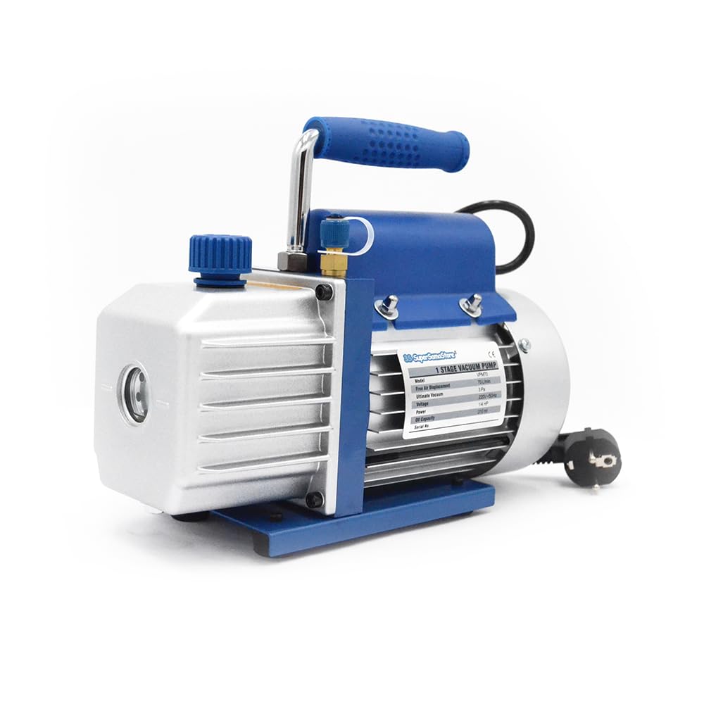 3S SuperSamaStore Kit Vakuumpumpe Einstufig 70 L/min mit Zweiventil-Manometer Multigas und Bördelwerkzeug 5/16"–1/2" für Installation und Wartung von Klimaanlagen