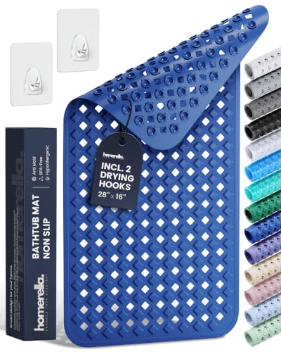 homerella Bathtub Mat Non Slip 28x16 Shower Mat Non Slip Anti Mold BPA Free