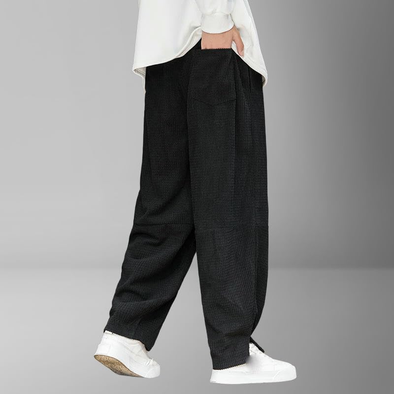 Men's Autumn Winter Chinese Style Trendy Embroidery Corduroy Casual Pants4